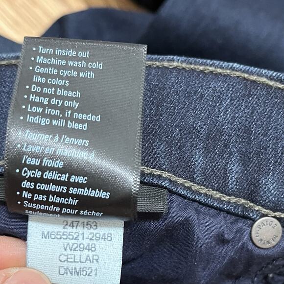 Paige Federal Straight Slim Whiskered Jeans Mens 34x31 Dark Wash Casual Stretch - Picture 9 of 10